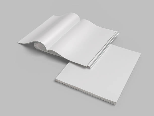 istock Open Magazine and Book cover with blank page mockup design isolated on background. Blank template for presentation a publication, notebook, catalogs, brochures, magazines, diary, journal, booklet 2202592763