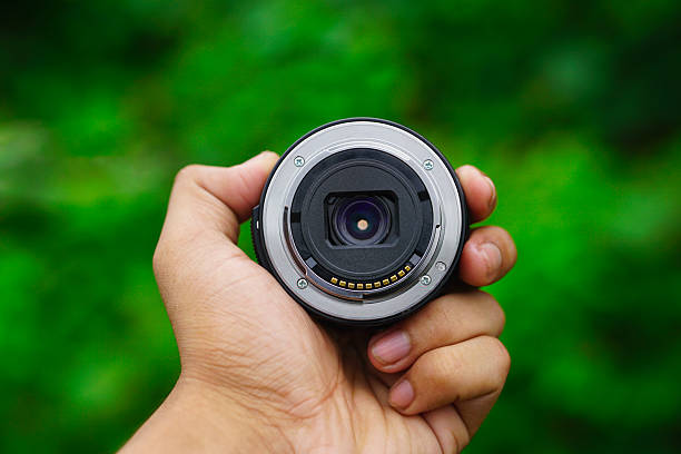 istock Auto focus lens mount close up shot 2202593156