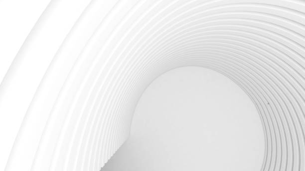 istock White curved structure, abstract background. Abstract building structures are used in graphics or various media. 3d rendering 2202597058