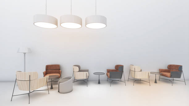 istock Waiting area and free space on the wall for writing messages or other things., 3d rendering 2202597066