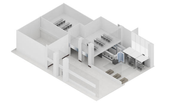 istock Isometric view of a office space and meeting room,work area, 3d rendering. 2202597474