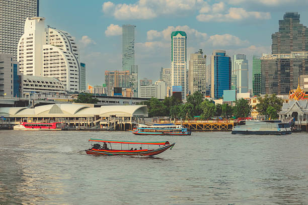 istock Chao Phraya river with boats transportation service, Bangkok 2202610268