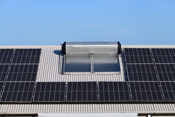istock Solar panels on a house roof 2202613197