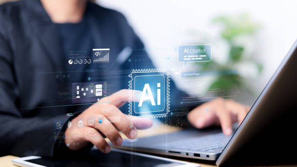 istock Chat with AI or Artificial Intelligence. Young businessman chatting with a smart AI or artificial intelligence using an artificial intelligence chatbot developed by OpenAI. 2202613810