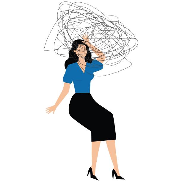 istock Overthinking, too much worried, stress or anxiety, self doubt, fear or indecision, obsession thoughts, mental exhaustion or negative emotional, overload concept, businesswoman overthinking mess head 2202620506