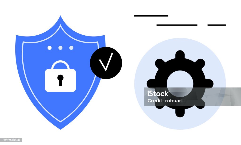 Program Integrity Symbols Cybersecurity And Software Protection Symbols Representing Data Safety ...