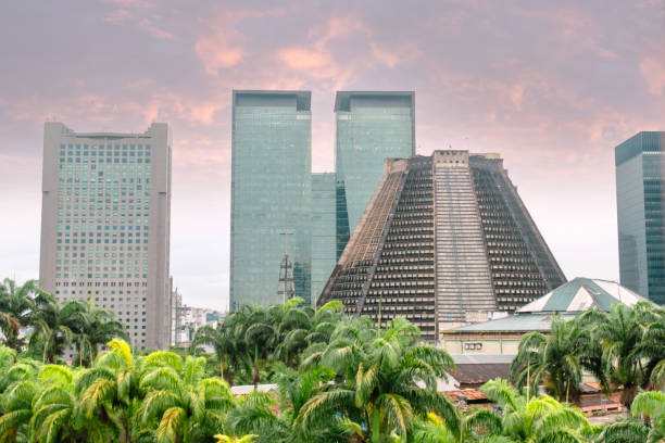 Buildings and cathedral in downtown Rio in Brazil