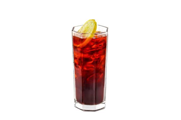 istock Ice Thai tea serving with lemon juice sliced in white background and isolate concept. 2202628189