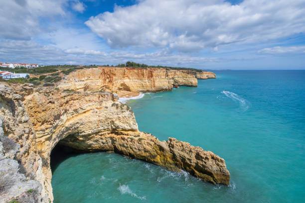 istock Rocky coastline in the Algarve (Portugal) 2202629171