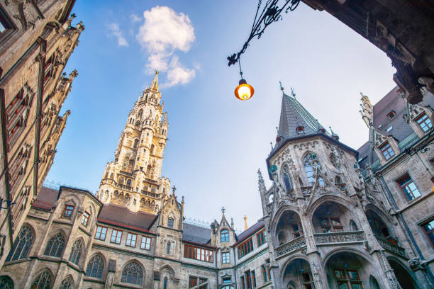 Inner courtyard of the New Town Hall (Neues Rathaus) in Munich, Germany