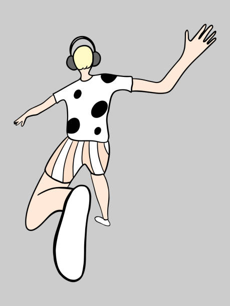 istock A guy in a T-shirt and shorts with headphones on his head is running. 2202636557