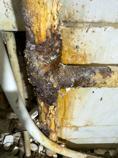 istock There is a serious problem with rusty joints of old metal water pipes. 2202641071