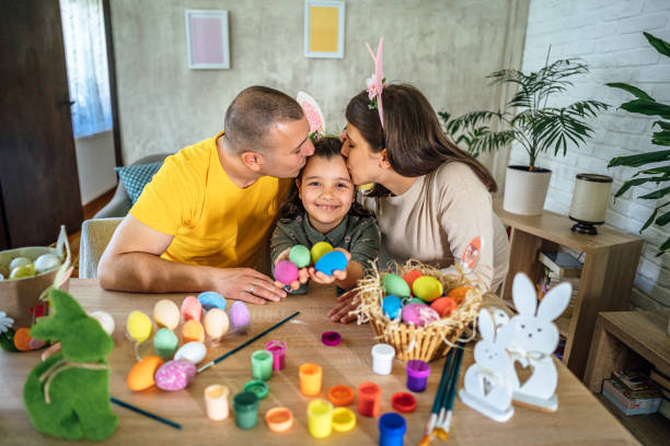 istock Happy family celebrating Easter 2202641567