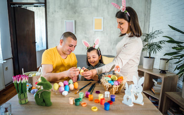 istock Happy family celebrating Easter 2202641603