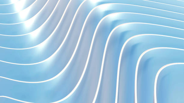 istock Blue striped pattern background, 3d lines design, abstract minimal wavy background for business presentation. 2202643037