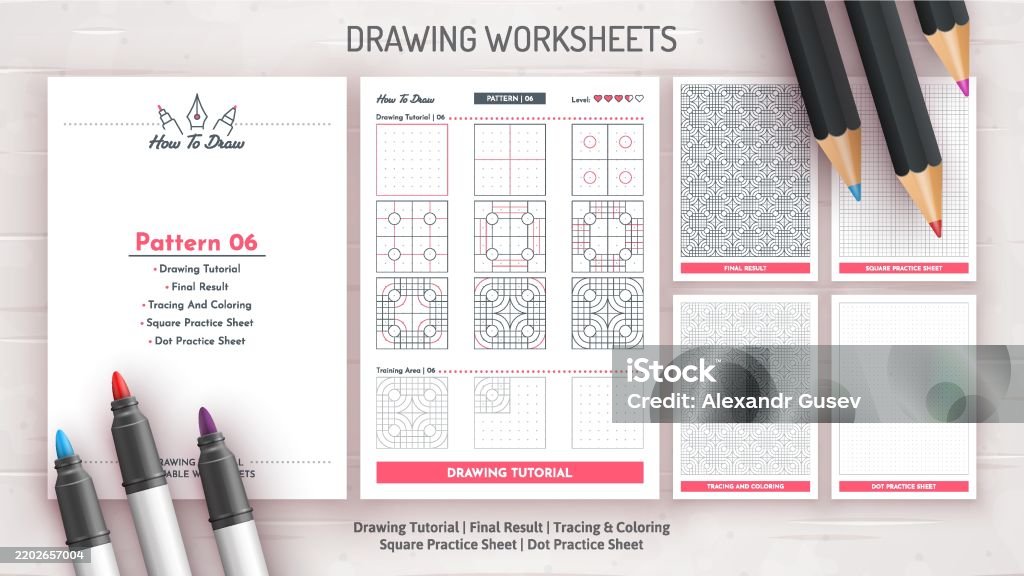 Tutorial Worksheest How To Draw A Pattern Step By Step Drawing Tutorial Draw Guide ...