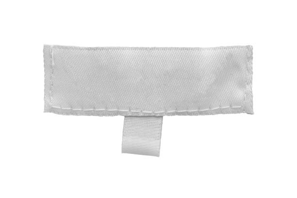 White blank clothing tag label isolated on white background