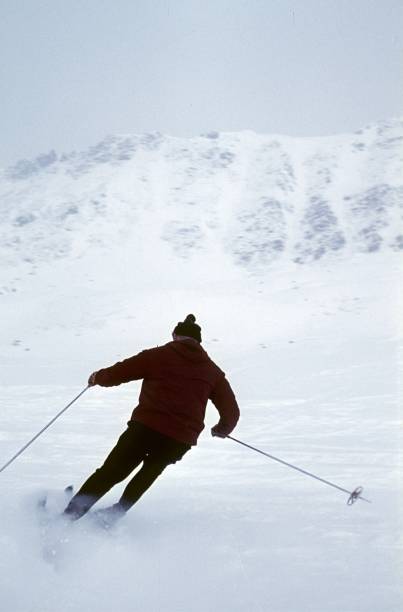 Bad Berneck, Bavaria, Germany, 1964. Skiers on a downhill slope.