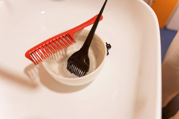 istock Hair Tools and Coloring Bowl in a Salon Setting 2202661640