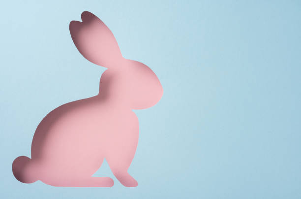 Soft pastel illustration of a rabbit silhouette, featuring simplicity and elegance, perfect for design projects or seasonal themes