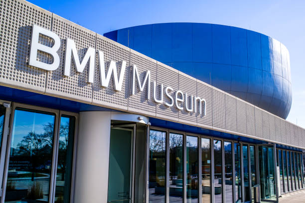 Munich, Germany - February 19: famous BMW office / museum Building in Munich on February 19, 2025