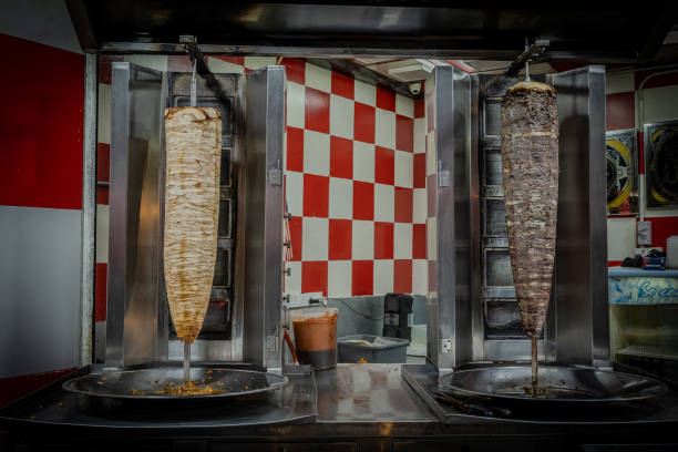 istock Shawarma Meat Grilled With Skewers 2202679842