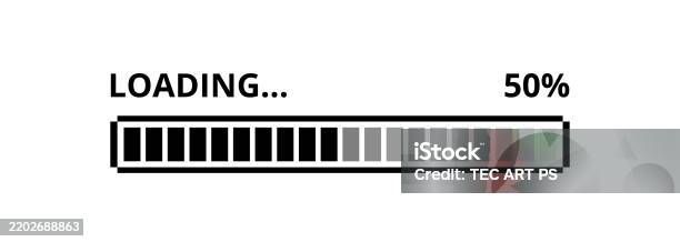 Loading Icon 50 Loading Bar 50 Loaded Stock Illustration - Download Image Now ...