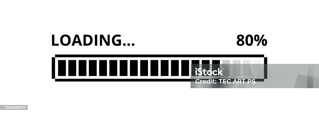 80s Loading Bar Loading Bar 80 Loaded Stock Illustration - Download Image Now - Battery ...