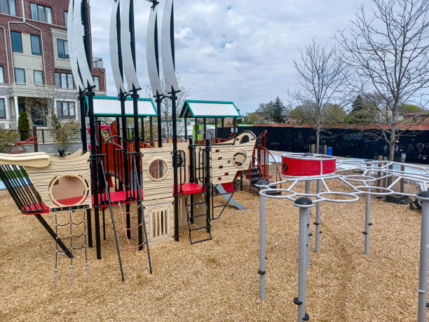 istock Child playground in sunny day 2202690397