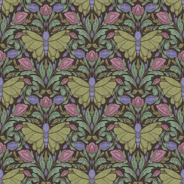 istock This pattern features a symmetrical design with stylized motifs of leaves, flowers, and abstract shapes.You will find different options in my store 2202695333