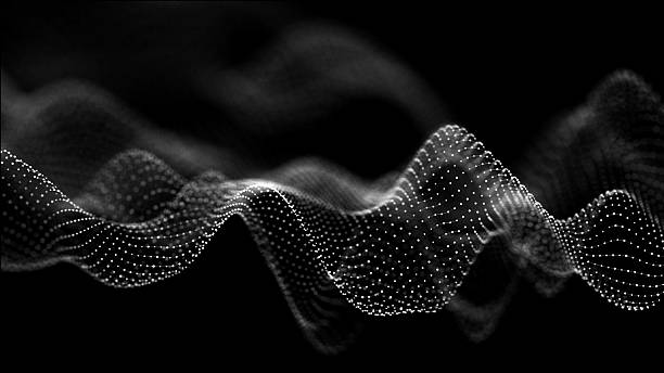 istock Abstract interweaving of dots and lines on a dark background. Data connection technology. 3D rendering. 2202699127