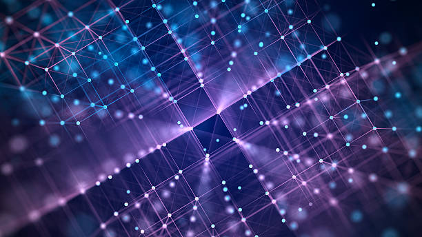 istock Information storage cells. Abstract background with dots and lines. Network connection structure. Big data digital background. 3D rendering. 2202699142