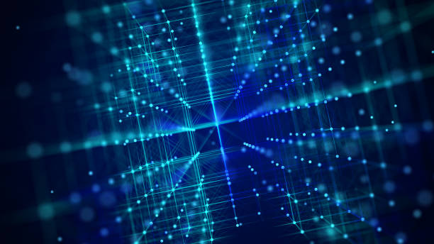 istock Information storage cells. Abstract background with dots and lines. Network connection structure. Big data digital background. 3D rendering. 2202699145
