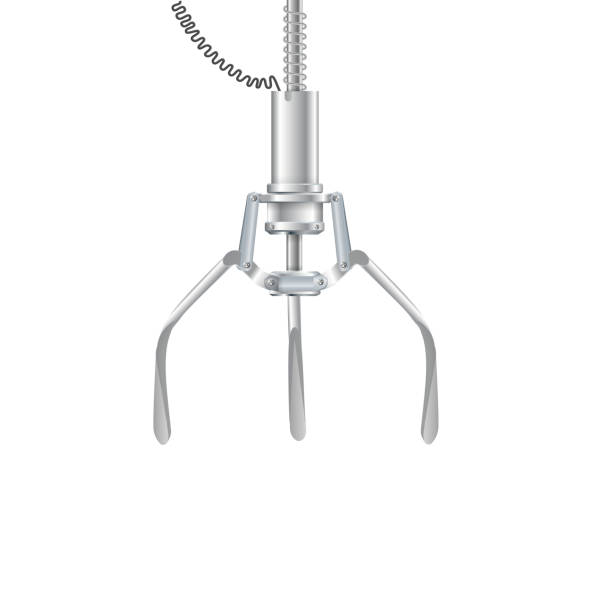 istock Gripper arm. Slot machine elevator machine for getting toys and prizes. Mechanical gripper tentacles. Vector 2202701646