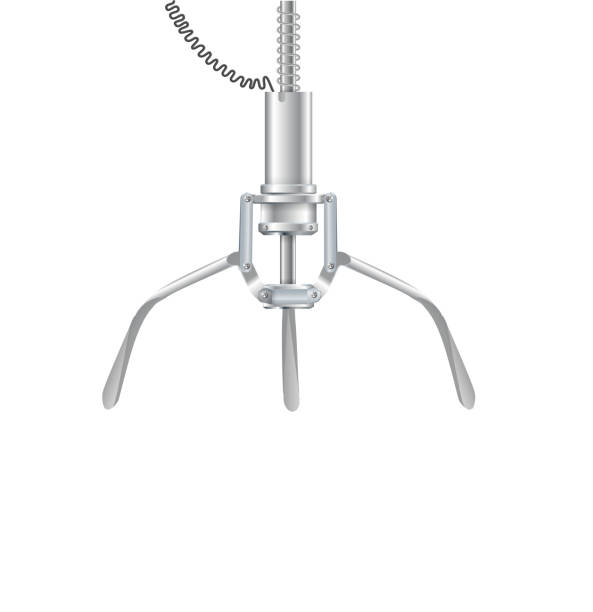 istock Gripper arm. Slot machine elevator machine for getting toys and prizes. Mechanical gripper tentacles. Vector 2202701750