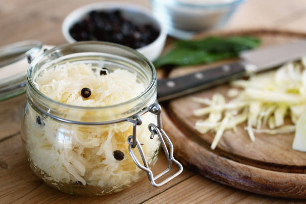 istock Fermenting food: ingredients for making Sauerkraut 2202703418