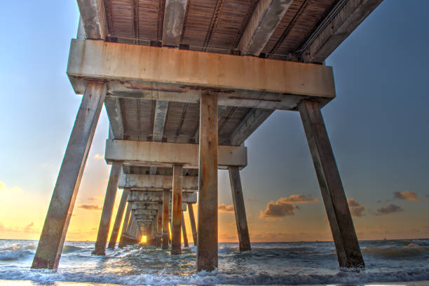 istock Under The Boardwalk Juno Beach Pier at Sunrise, Jupiter, Juno Florida. 2202704887