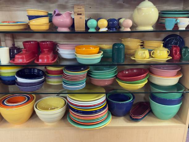 istock Colorful pottery dishes plates and bowls 2202707681