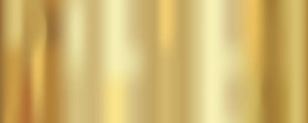 Golden metal or aluminum texture pattern, abstract gradient background, shiny gold wallpaper with reflection, luxury wall for product display.