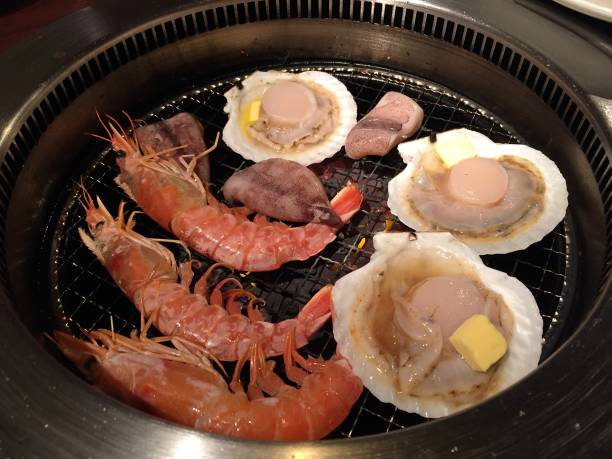 istock Korean barbecue - shrimps and scallops 2202717830