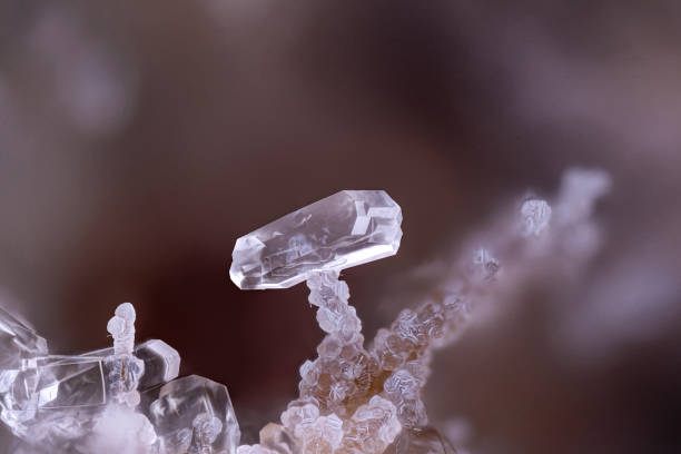 istock clear bi-terminated Phillipsite standing on Offretite. Specimen from St-Jean-Le-Centenier, France 2202719020