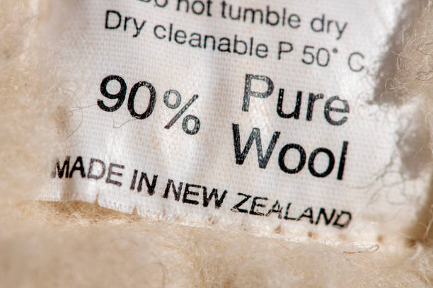 Made in New Zealand tag on a wool coat.