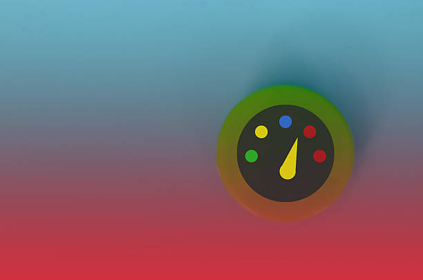 istock Multi-Level Measurement Dial on Striking Blue-to-Red Gradient 2202739448