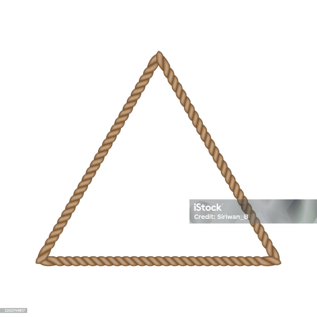 Triangle Rope Line Brown Rope Triangle Frame Blank String Cord Delta Shape Border Nautical ...