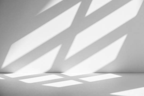 istock Wall interior background, studio and backdrops show products.with shadow from window color white . background for text insertion and presentation product 2202753886
