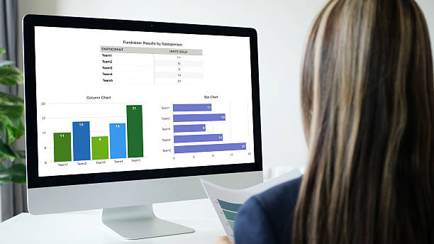 istock Analysis sale data, business plan information and business growth chart to analysis for project strategy on computer at office 2202763107