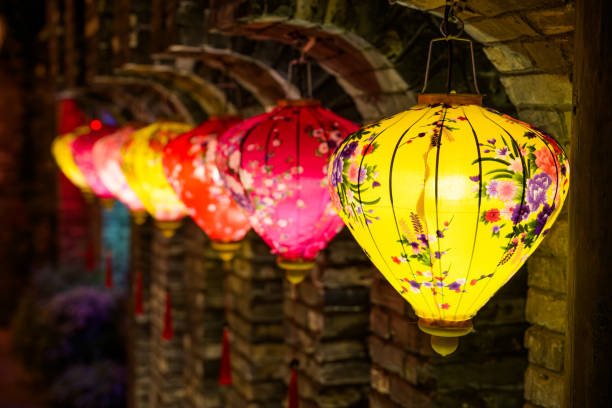 istock Decorative Ethnic Lanterns at Night in China 2202764910