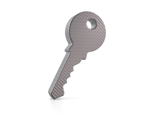 The key to vacation or key to sailing. Minimal composite showing a key-shaped cutout filled with a tranquil blue seascape and two distant sailboats in front of a hill range. no people. Cool airy palette on a clean white background with wide copy space, horizontal orientation. Full-Frame-Image, marketing template.