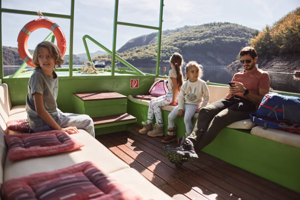 istock Young family having a boat trip 2202777588