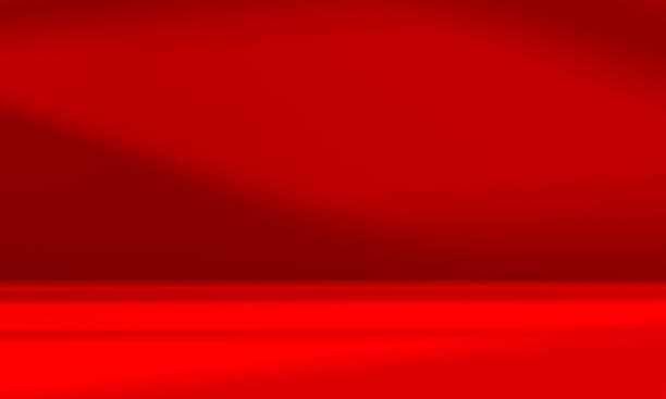 istock Wall interior background, studio and backdrops show products.with shadow from window color Red background for text insertion and presentation product 2202777683